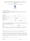 Child Overnight And Medical Release Form