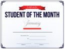 January Student Of The Month Certificate