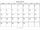 Junio - 2016 Spanish Calendar Template