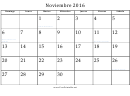 Noviembre - 2016 Spanish Calendar Template