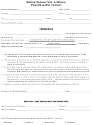 Medical Release Form For Minors Parent Guardian Consent