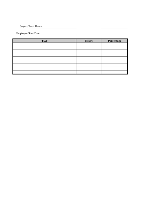 Employee Hours And Percentage Tracking Spreadsheet Printable pdf