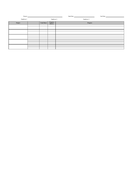 Project Progress Template Printable pdf