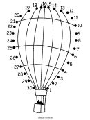 Hot Air Balloon With People Dot-to-dot Sheet