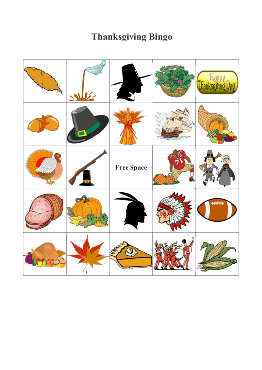 Thanksgiving Bingo Template