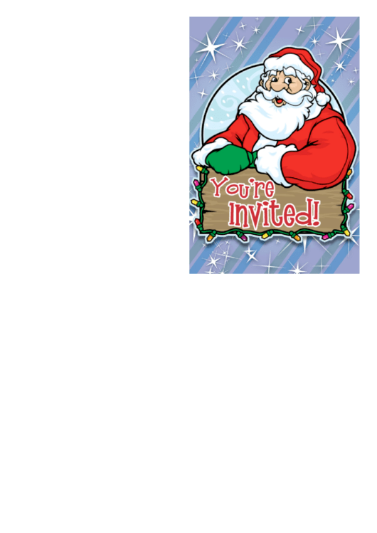 Christmas Santa Invitation Card Template Printable pdf