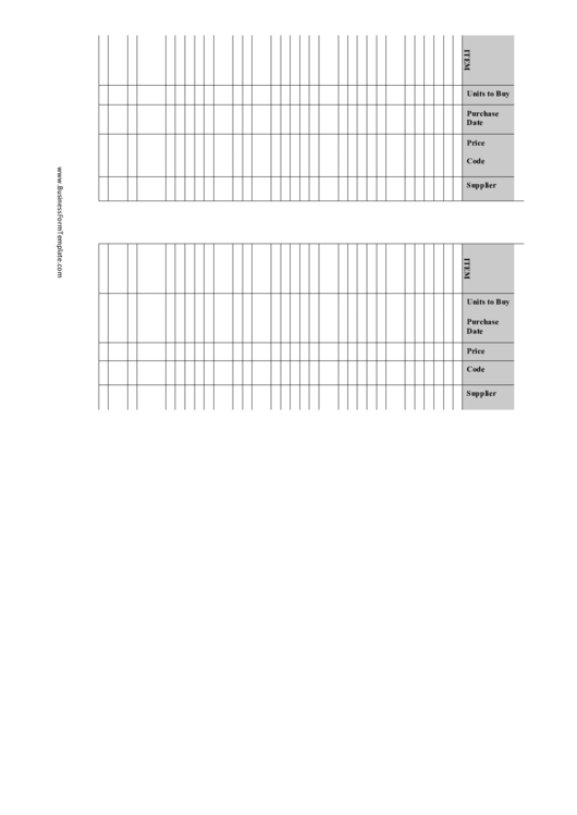 Inventory Cards Spreadsheet Template (Black And White) Printable pdf