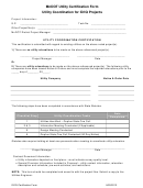 Mndot Utility Certification Form Utility Coordination For Id/iq Projects