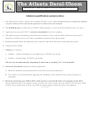 The Atlanta Dar-Ul-Uloom - Application For Admission Printable pdf
