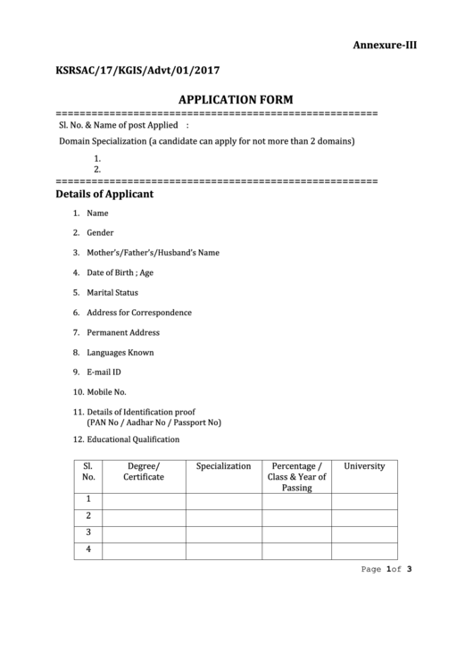 Ksrac Application Form Printable pdf