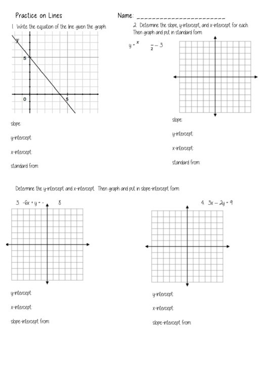 Practice On Lines - Functions Worksheets Printable pdf