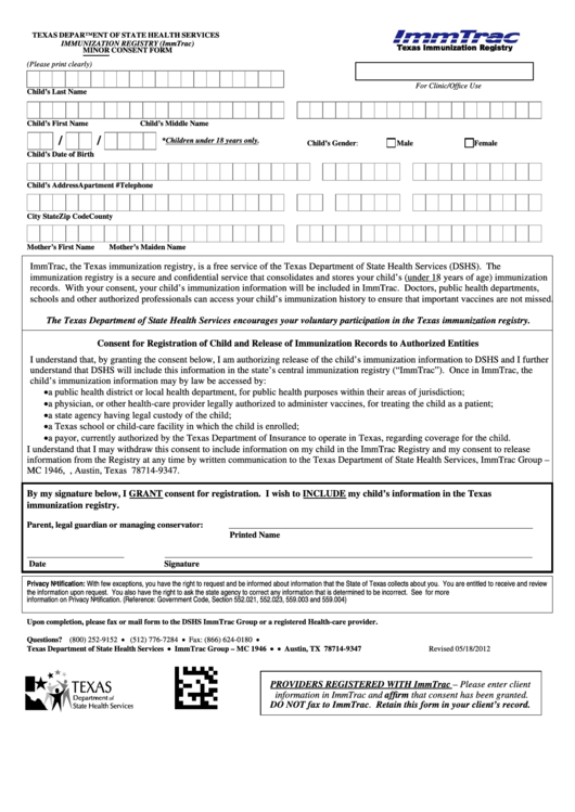 Printable Immunization Records Texas