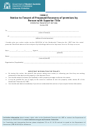 Form 17 - Notice To Tenant Of Proposed Recovery Of Premises By Person With Superior Title