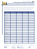 Checklist Of Activities Of Daily Living (adl) - Pbs