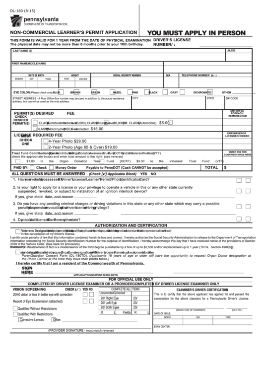 Top 7 Pa Drivers Permit Form Templates Free To Download In Pdf Format