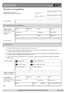 Notice Of Completion (form Ba7)