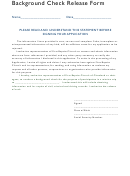 Background Check Release Form