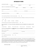 Sponsor Form - Church Of The Blessed Sacrament