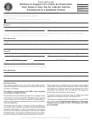 Form Mvu-33 - Affidavit In Support Of A Claim For Exemption From Sales Or Use Tax For A Motor Vehicle Transferred To A Disabled Person - Massachusetts Department Of Revenue