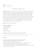 'experiment: Lightning In A Pan' Physics Worksheet