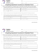 Graphing Quadratic Functions In Standard Form (math Worksheet)