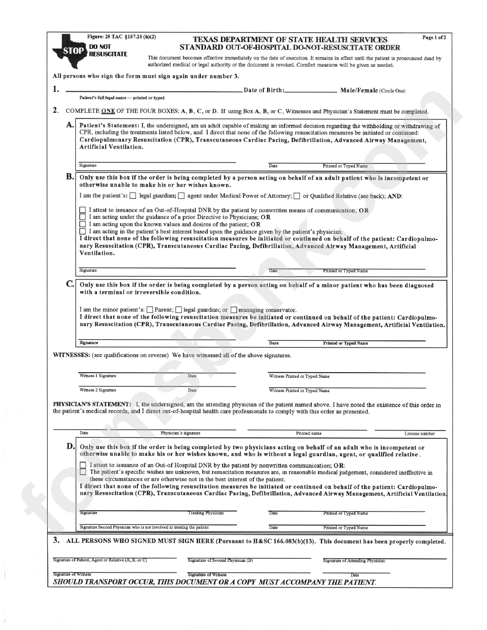 Printable Dnr Form Texas Printable Templates Printable Dnr Form Texas Printable Templates