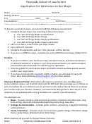 Application For Admission To The Major Printable pdf