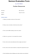 Sermon Evaluation Form