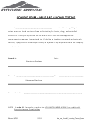 Consent Form - Drug And Alcohol Testing
