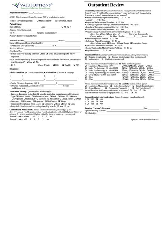 Outpatient Review Form