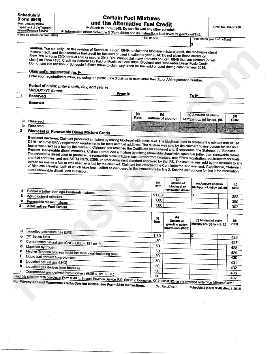 Form 8849 (Schedule 3)