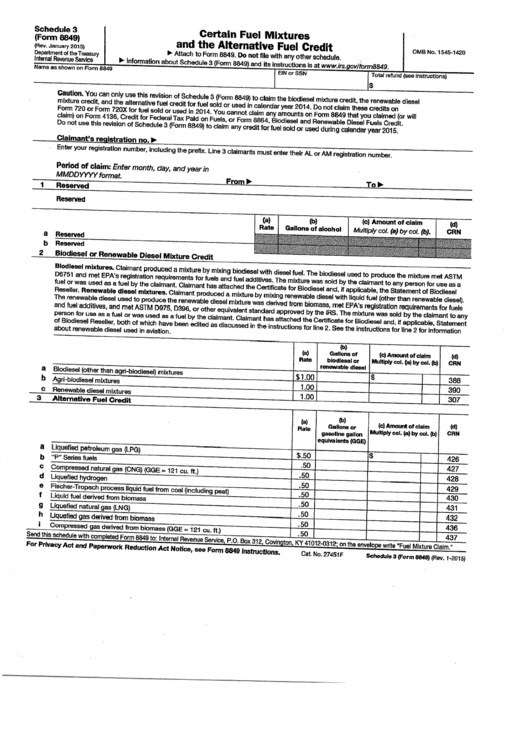 Form 8849 (Schedule 3) Printable pdf