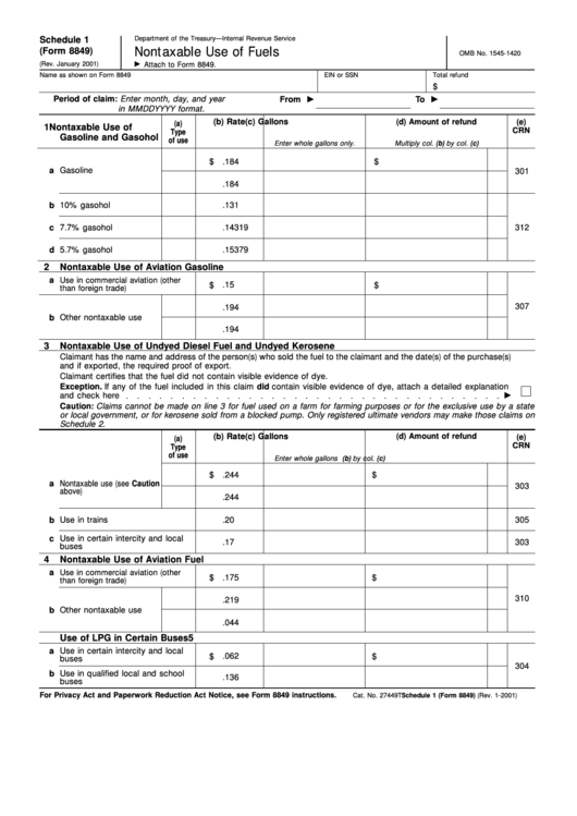form-8849-schedule-1-nontaxable-use-of-fuels-printable-pdf-download