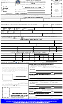 Republic Of The Philippines Professional Regulation Commission Application Form (prc Form No.001)