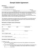 Sample Sublet Agreement