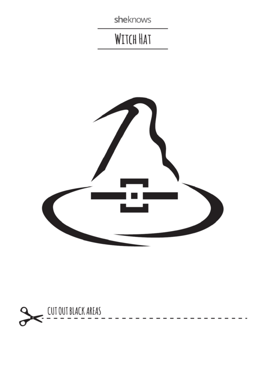Cut-Out Witch Hat Template Printable pdf