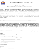 State Of Alaska Religious Exemption Form