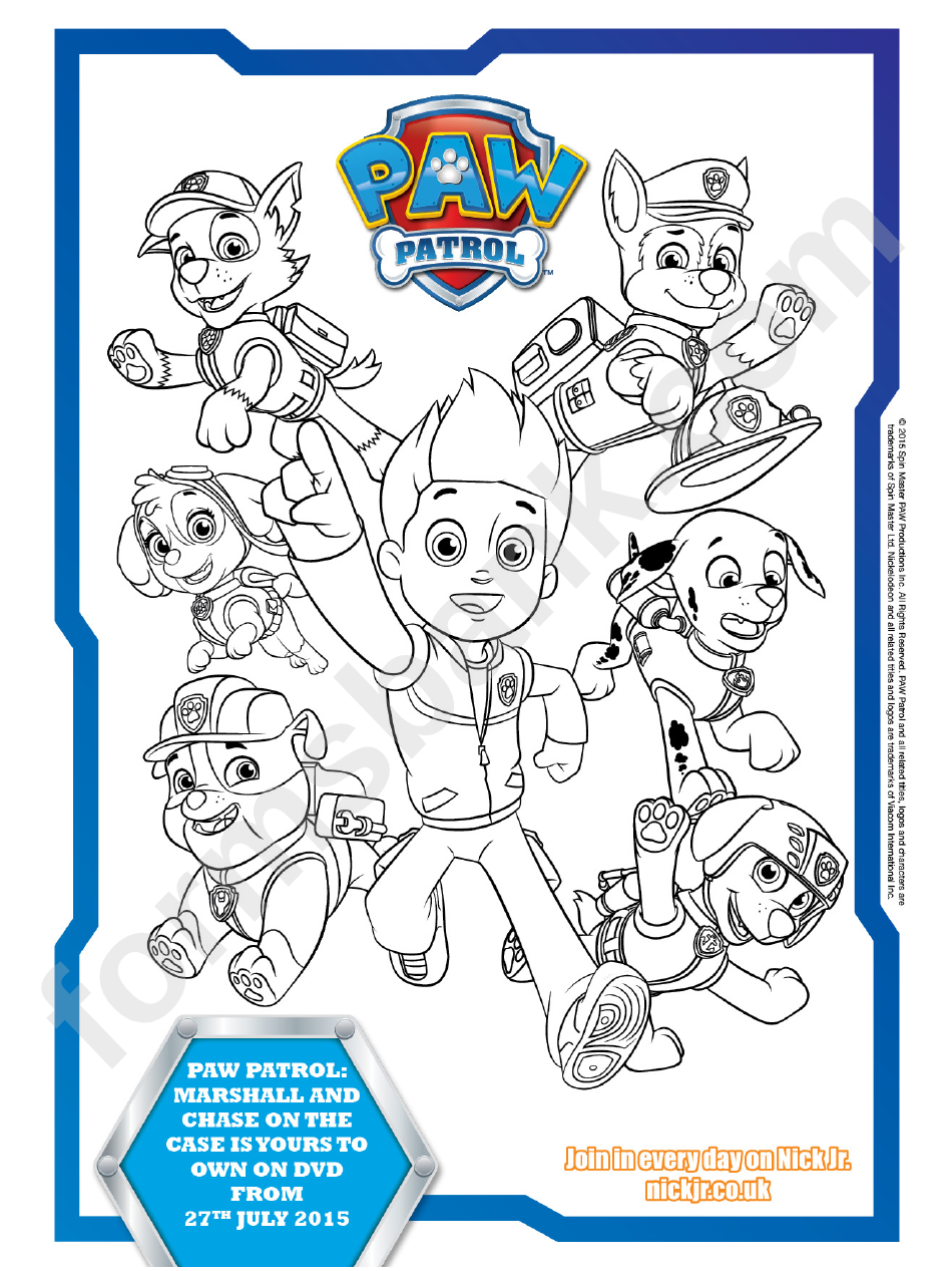 Download Paw Patrol Coloring Pages And Activity Sheets printable ...