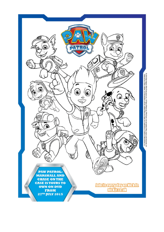 Paw Patrol Coloring Pages And Activity Sheets