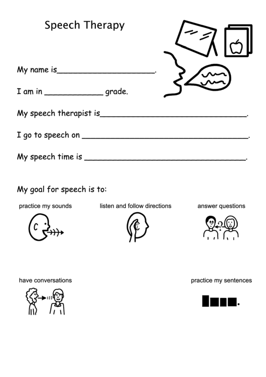 Speech Therapy Printable pdf