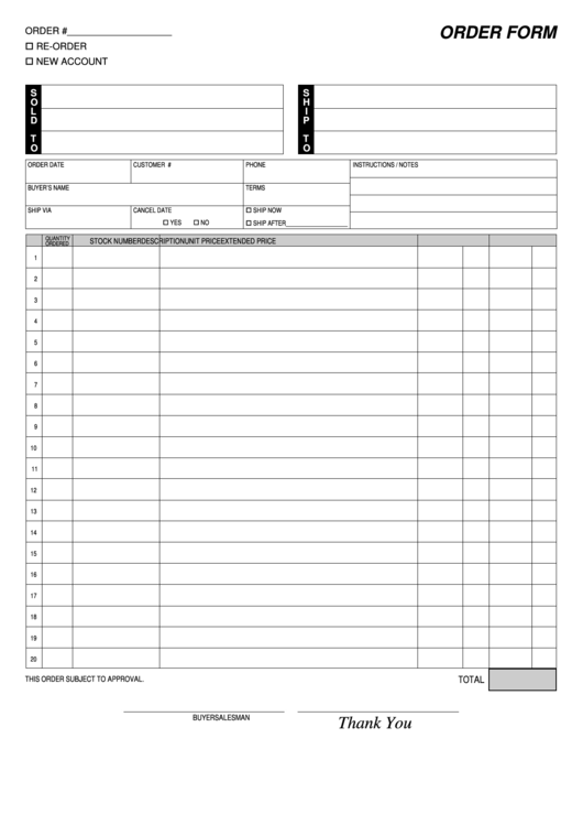 Pages Order Form Template