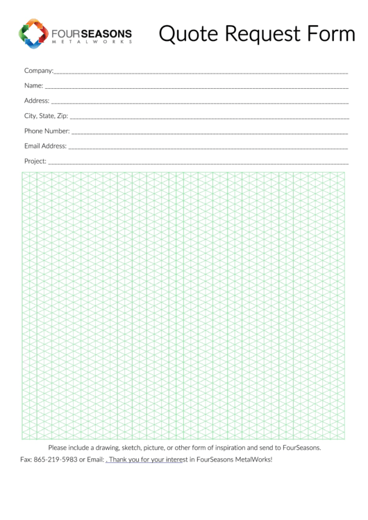 Quote Request Form Printable pdf