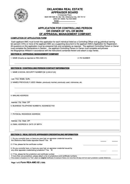 Application For Controlling Person printable pdf download