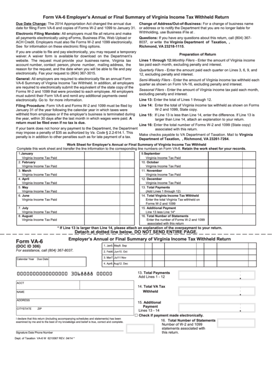 va form employer virginia tax income pdf printable summary data