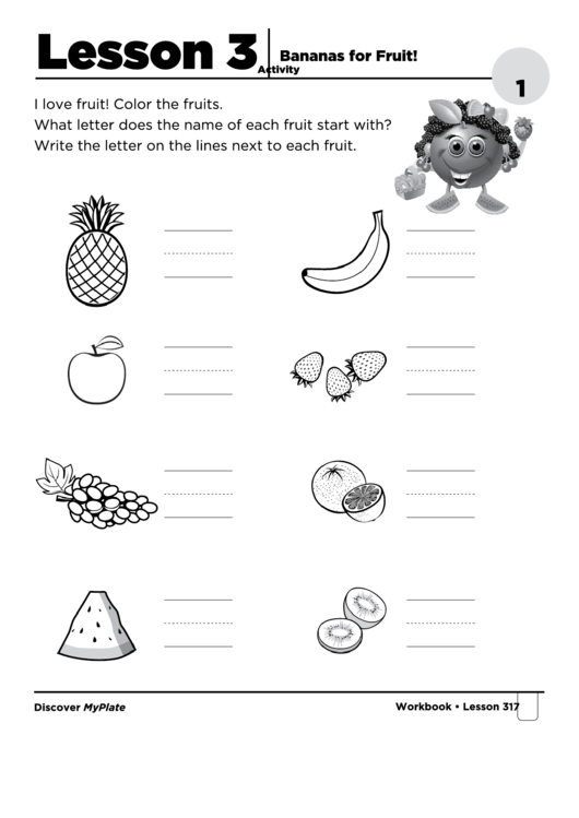 Bananas For Fruit Activity Printable pdf
