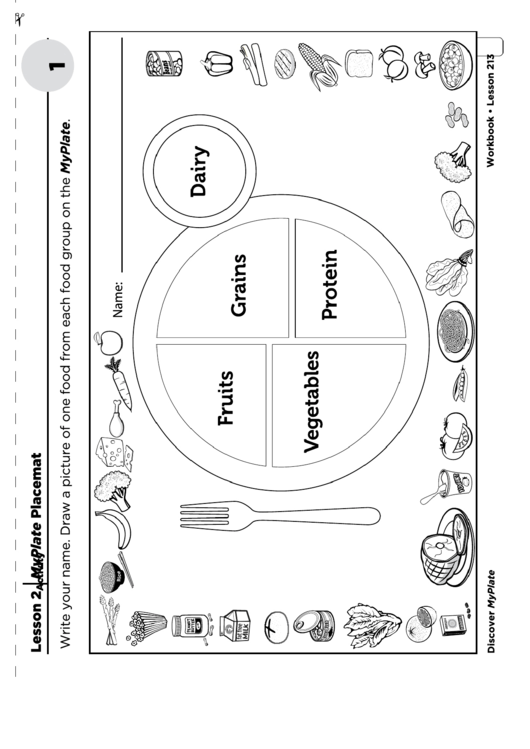 My Plate Placemat Activity Printable pdf