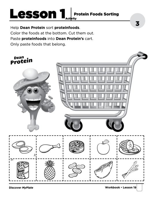 Protein Foods Sorting Activity Printable pdf