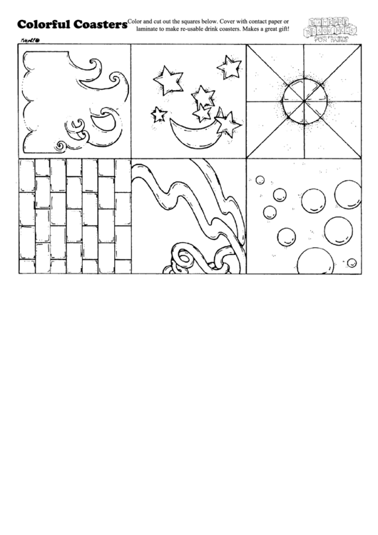 Colorful Coasters Activity Printable pdf