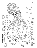 Dive Deep - Octopus Coloring Sheet
