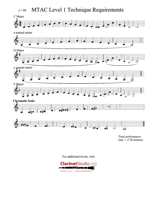 Mtac Level 1 Technique Requirements Printable pdf